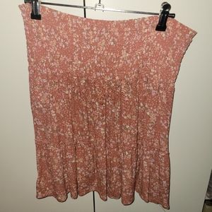Pink floral skirt